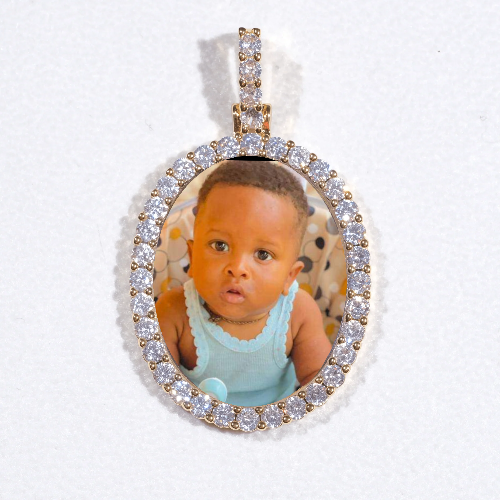 3D Oval Custom Picture Pendant