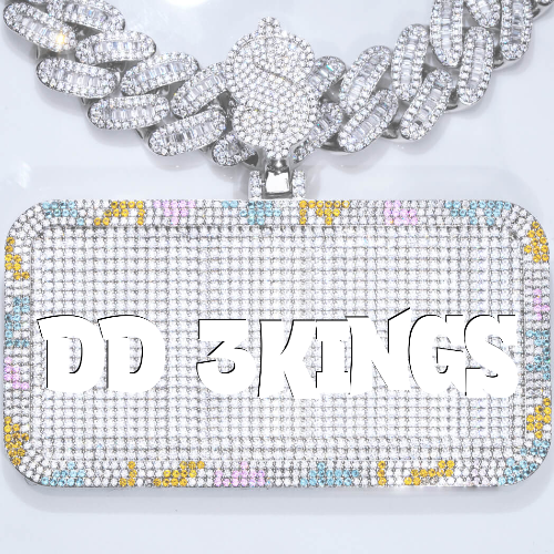 CUSTOM LETTER NECKLACE 3D COLORFUL SQUARE