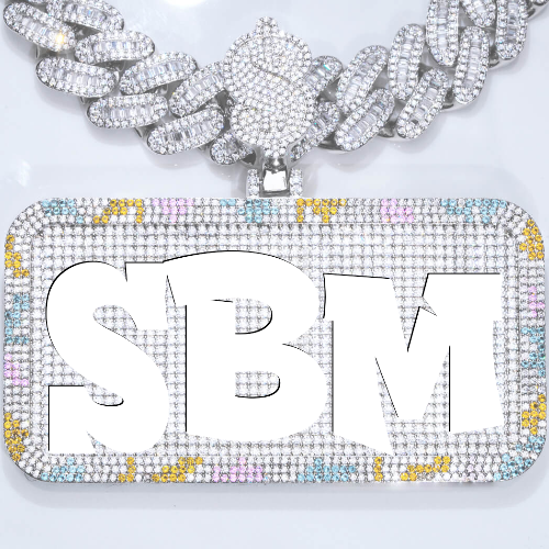 CUSTOM LETTER NECKLACE 3D COLORFUL SQUARE