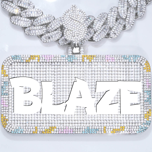 CUSTOM LETTER NECKLACE 3D COLORFUL SQUARE