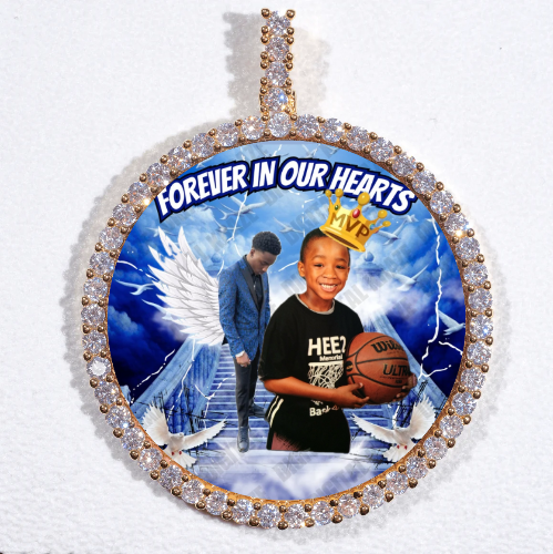 LARGE 3D CIRCLE CUSTOM PICTURE PENDANT