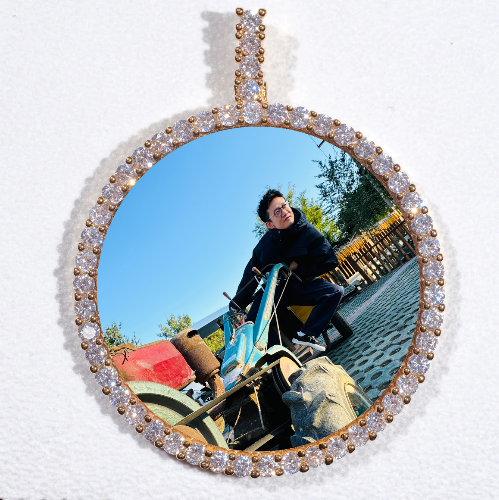LARGE 3D CIRCLE CUSTOM PICTURE PENDANT