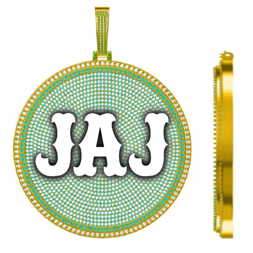 CUSTOM LETTER NECKLACE 3D BIG DISC