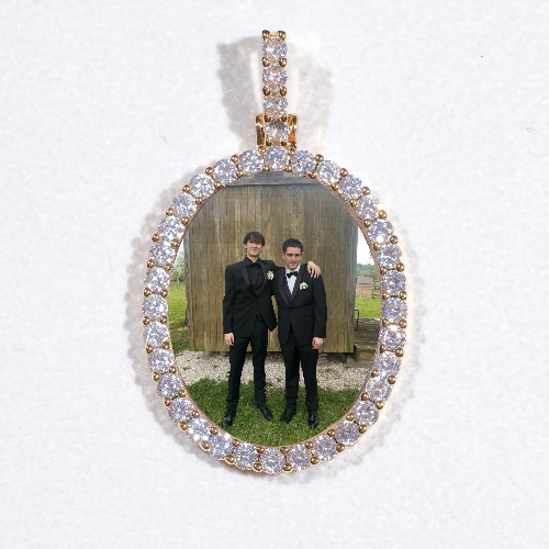 3D Oval Custom Picture Pendant