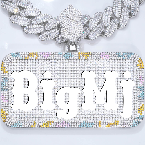 CUSTOM LETTER NECKLACE 3D COLORFUL SQUARE