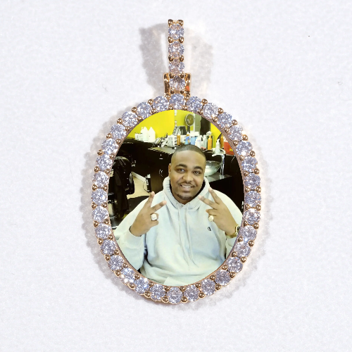 3D Oval Custom Picture Pendant