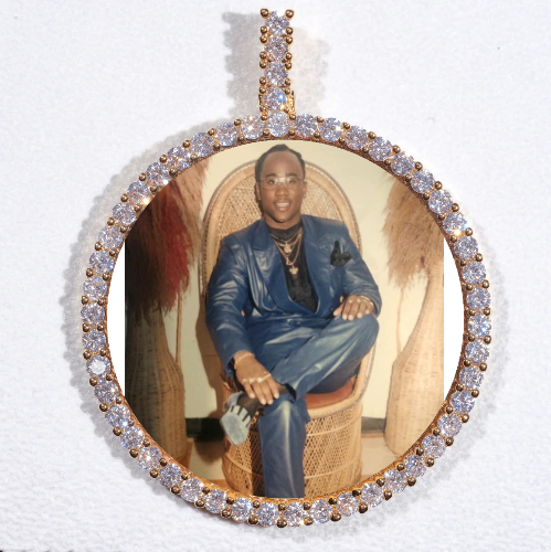 LARGE 3D CIRCLE CUSTOM PICTURE PENDANT