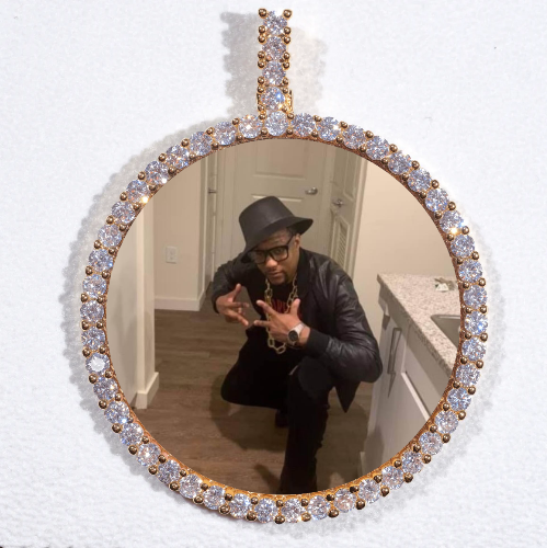 LARGE 3D CIRCLE CUSTOM PICTURE PENDANT