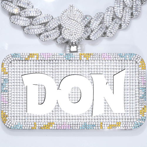 CUSTOM LETTER NECKLACE 3D COLORFUL SQUARE