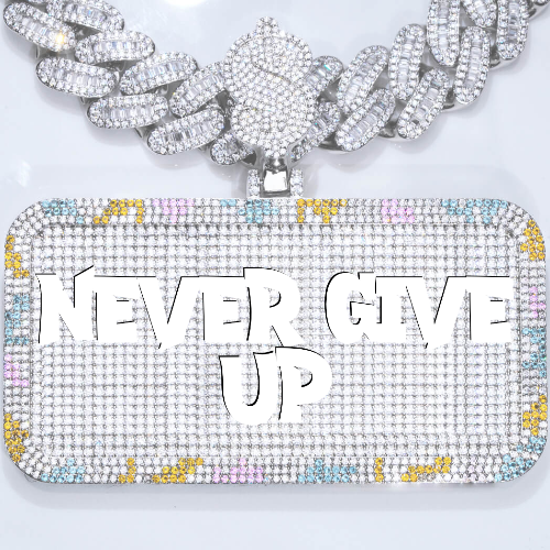 CUSTOM LETTER NECKLACE 3D COLORFUL SQUARE