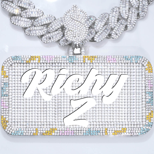 CUSTOM LETTER NECKLACE 3D COLORFUL SQUARE