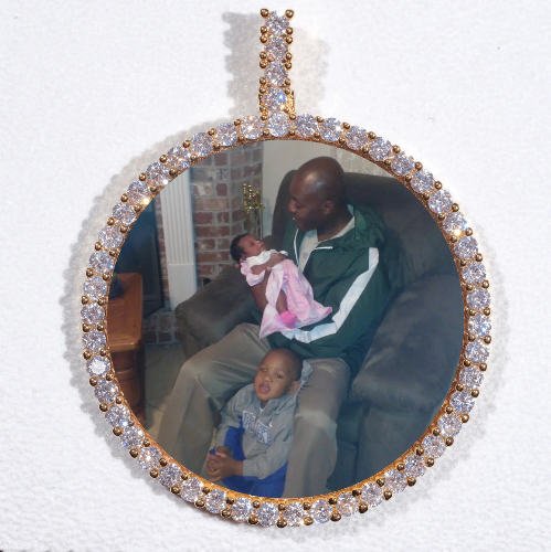 LARGE 3D CIRCLE CUSTOM PICTURE PENDANT