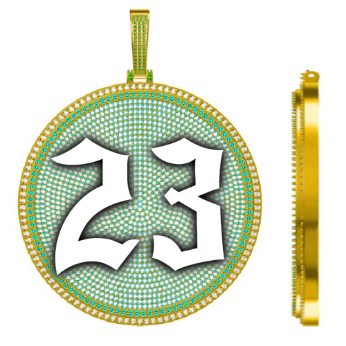 CUSTOM LETTER NECKLACE 3D BIG DISC