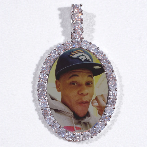 Large 3D Oval Custom Picture Pendant