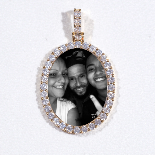 3D Oval Custom Picture Pendant