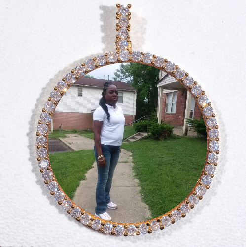 LARGE 3D CIRCLE CUSTOM PICTURE PENDANT