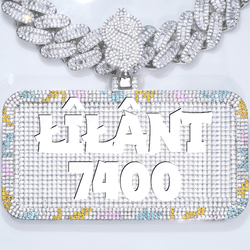 CUSTOM LETTER NECKLACE 3D COLORFUL SQUARE
