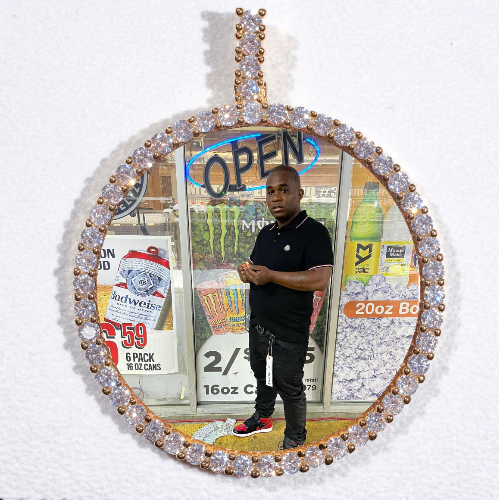 LARGE 3D CIRCLE CUSTOM PICTURE PENDANT