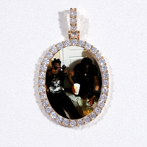 3D Oval Custom Picture Pendant