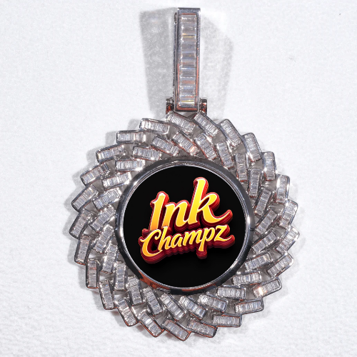 Large 3D Baguette Custom Picture Pendant