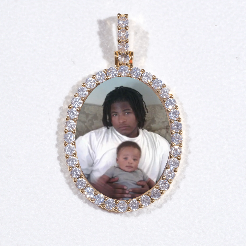 3D Oval Custom Picture Pendant