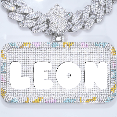 CUSTOM LETTER NECKLACE 3D COLORFUL SQUARE