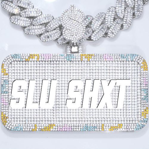 CUSTOM LETTER NECKLACE 3D COLORFUL SQUARE