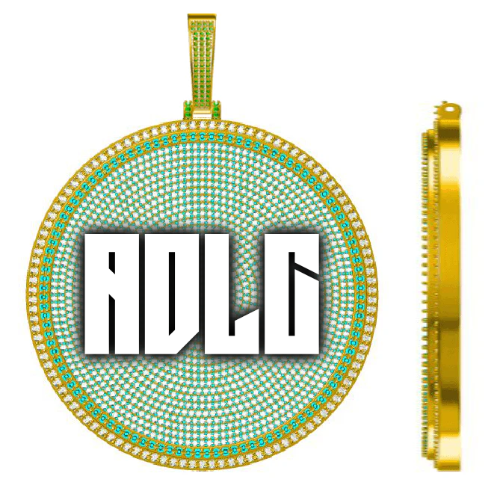 CUSTOM LETTER NECKLACE 3D BIG DISC