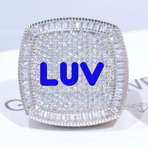 CUSTOM LETTER 3D ICED RING