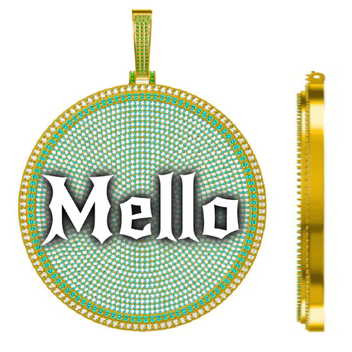 CUSTOM LETTER NECKLACE 3D BIG DISC