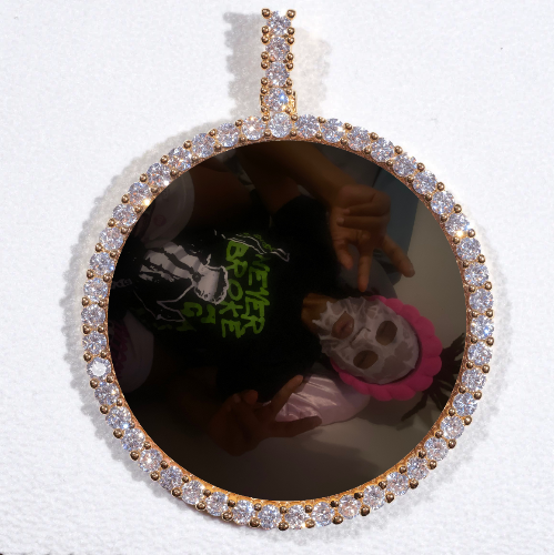 LARGE 3D CIRCLE CUSTOM PICTURE PENDANT