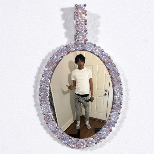 Large 3D Oval Custom Picture Pendant