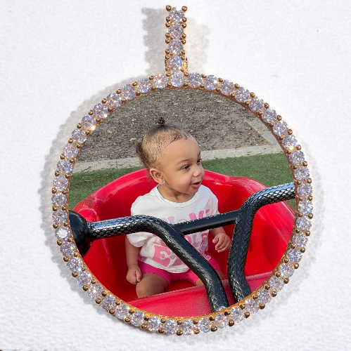LARGE 3D CIRCLE CUSTOM PICTURE PENDANT