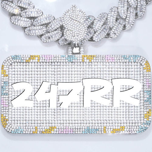 CUSTOM LETTER NECKLACE 3D COLORFUL SQUARE