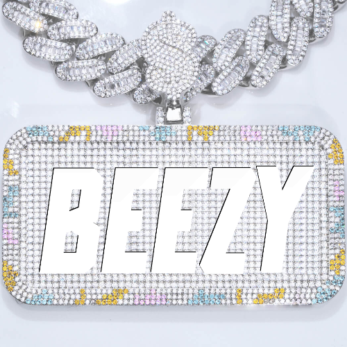 CUSTOM LETTER NECKLACE 3D COLORFUL SQUARE