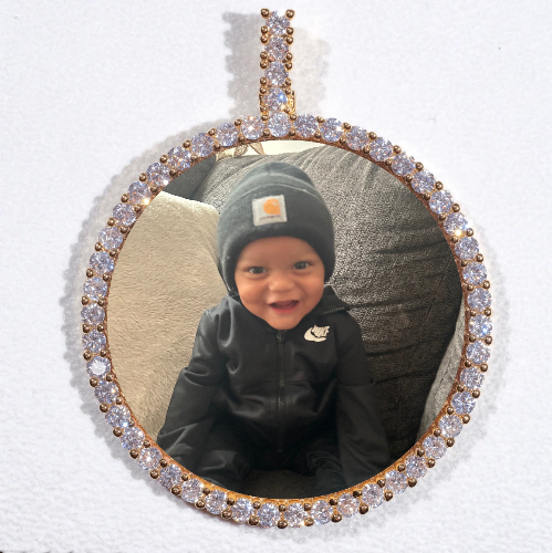 LARGE 3D CIRCLE CUSTOM PICTURE PENDANT