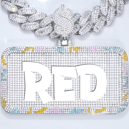 CUSTOM LETTER NECKLACE 3D COLORFUL SQUARE