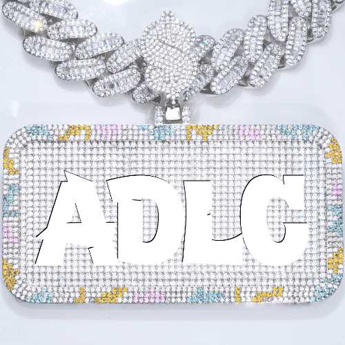 CUSTOM LETTER NECKLACE 3D COLORFUL SQUARE
