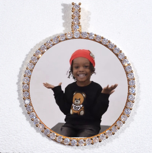 LARGE 3D CIRCLE CUSTOM PICTURE PENDANT