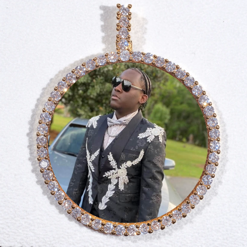 LARGE 3D CIRCLE CUSTOM PICTURE PENDANT