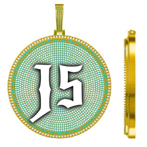 CUSTOM LETTER NECKLACE 3D BIG DISC