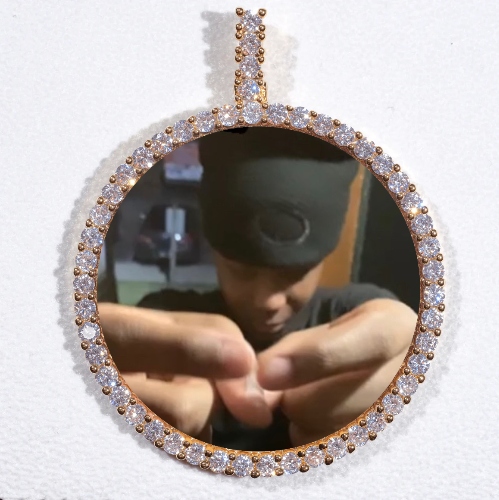 LARGE 3D CIRCLE CUSTOM PICTURE PENDANT