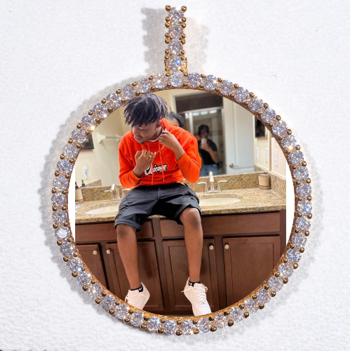 LARGE 3D CIRCLE CUSTOM PICTURE PENDANT