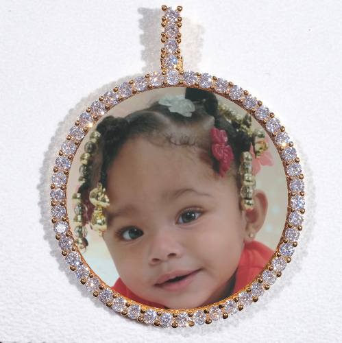LARGE 3D CIRCLE CUSTOM PICTURE PENDANT