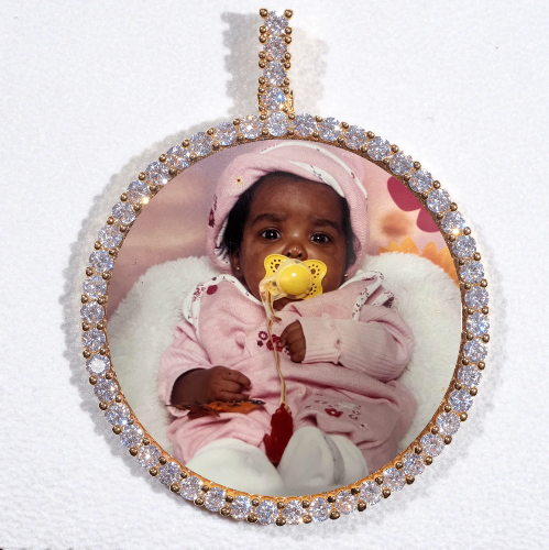 LARGE 3D CIRCLE CUSTOM PICTURE PENDANT