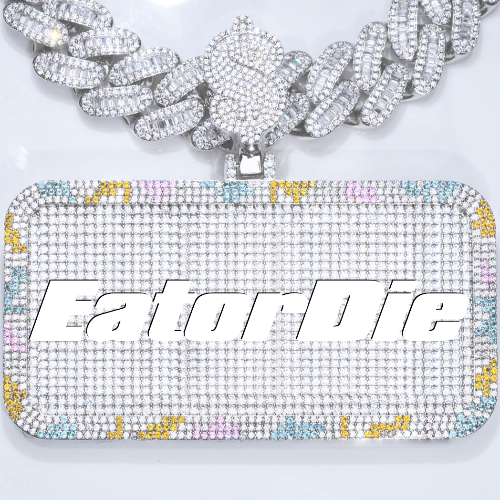 CUSTOM LETTER NECKLACE 3D COLORFUL SQUARE