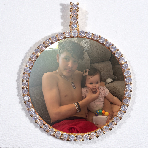 LARGE 3D CIRCLE CUSTOM PICTURE PENDANT