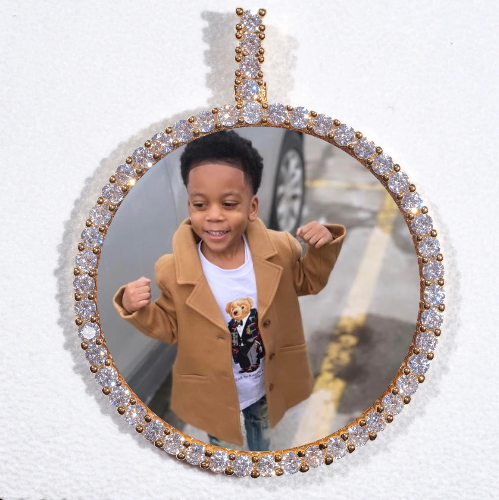 LARGE 3D CIRCLE CUSTOM PICTURE PENDANT