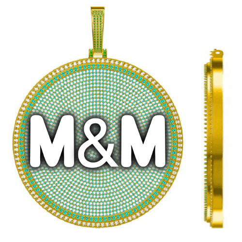CUSTOM LETTER NECKLACE 3D BIG DISC