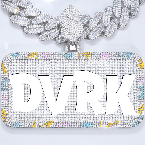 CUSTOM LETTER NECKLACE 3D COLORFUL SQUARE